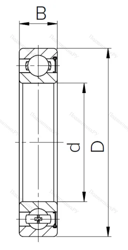 Шариковый однорядный подшипник 60101 (6001 Z) в Москве