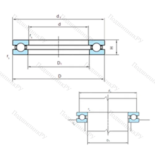 Подшипник шариковый упорный 51168 от производителя  PSL
