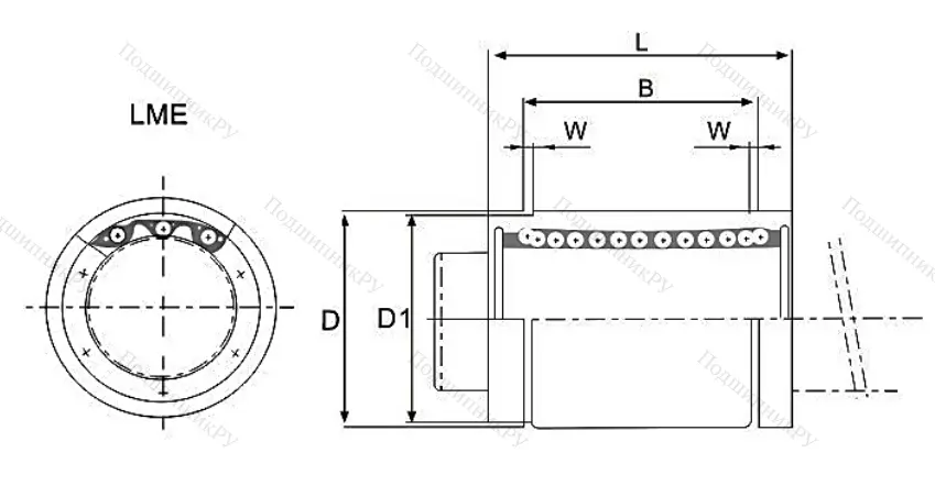 Подшипник LM 25 UU