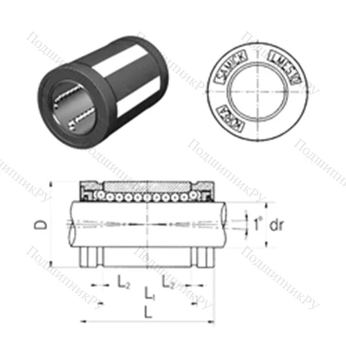 Подшипник шариковый линейный LMES 16UU от производителя  Samick
