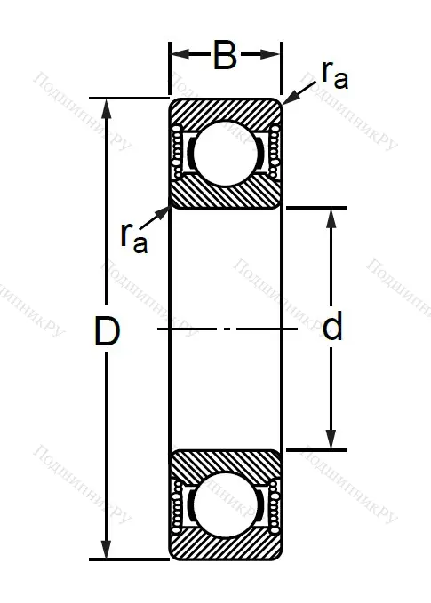 Шариковый однорядный подшипник 180203 A (6203 2RS)