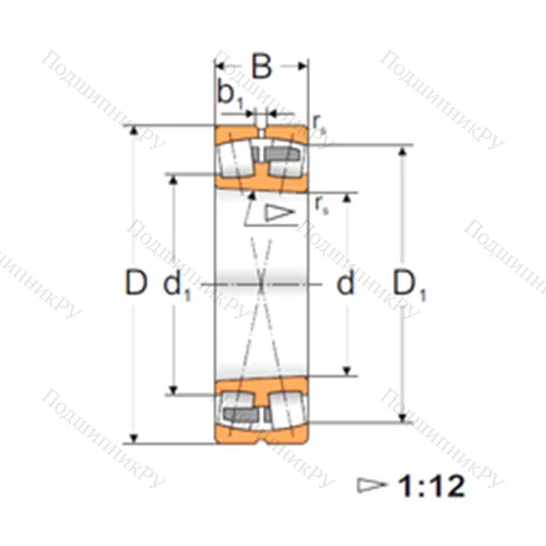 Подшипник роликовый радиальный самоцентрирующийся 22330K от производителя  FBJ