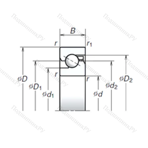 Подшипник шариковый упорно-радиальный 55TAC 120B от производителя  NSK Подшипник шариковый упорно-радиальный 55TAC 120B от производителя  NSK