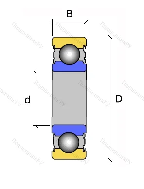 Однорядный шариковый подшипник 6207 HVZZ от производителя  SNR
