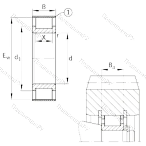 Подшипник роликовый радиальный RSL 182209-A от производителя  INA