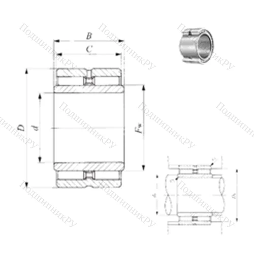 Подшипник игольчатый радиальный GBRI 102212 от производителя  IKO