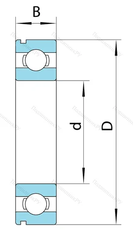 Шариковый однорядный подшипник 50316 (6316 N) в Москве