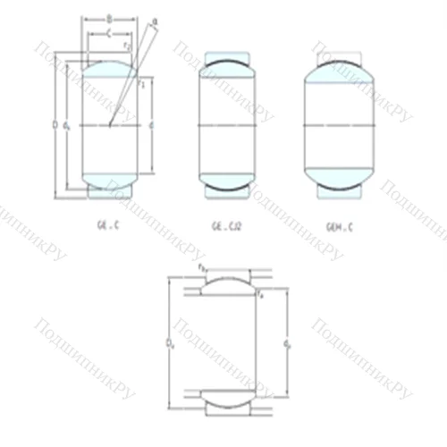 Подшипник скольжения сферический GEH 25C