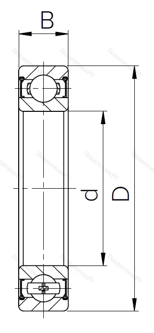 Шариковый однорядный подшипник 80308 (6308 ZZ) в Москве