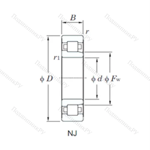 Подшипник роликовый радиальный NJ 228R