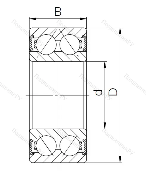 Радиально-упорный шариковый подшипник 3056210 2RS (3210 2RS) в Москве