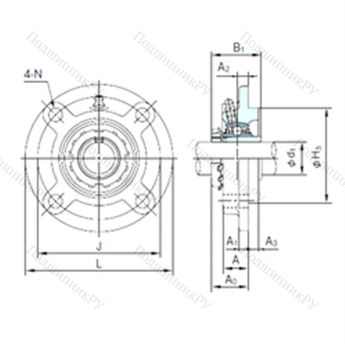 Подшипниковый узел шариковый радиальный UKFCX 20+H 2320