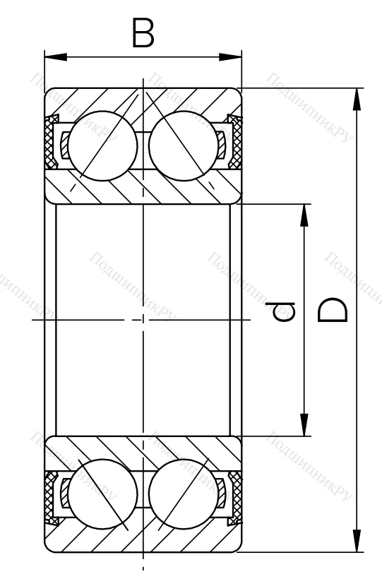 Радиально-упорный шариковый подшипник 3056208 2RS (3208 2RS) в Москве