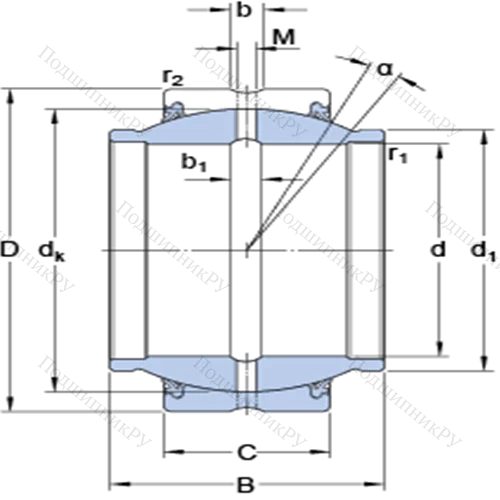 Радиальные сферические подшипники скольжения с контактными поверхностями сталь/сталь, требующие техобслуживания GEZM 600 ES-2RS от производителя  SKF