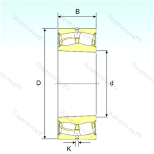 Подшипник роликовый радиальный самоцентрирующийся 22209-2RSK от производителя  ISB