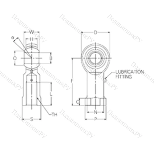Подшипник скольжения сферический PR 6 от производителя  NMB