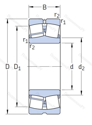 Сферический роликовый подшипник 21312 E от производителя  SKF