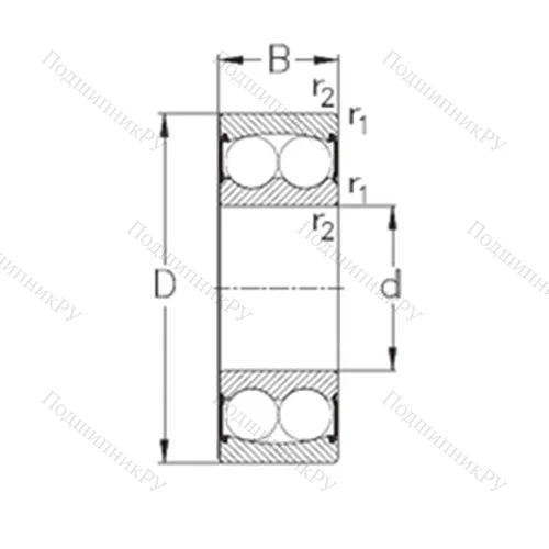 Подшипник шариковый радиальный самоцентрирующийся 2309-2RS