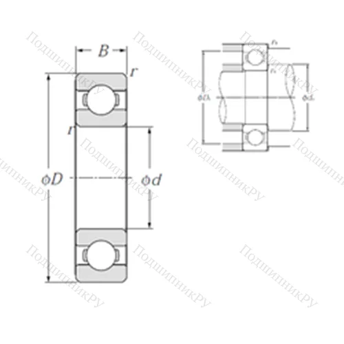 Подшипник шариковый радиальный 6909 от производителя  NTN