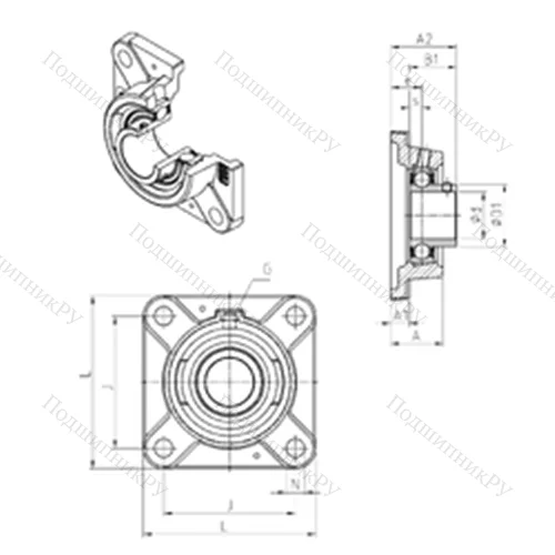 Подшипниковый узел шариковый радиальный USFE 206 от производителя  SNR