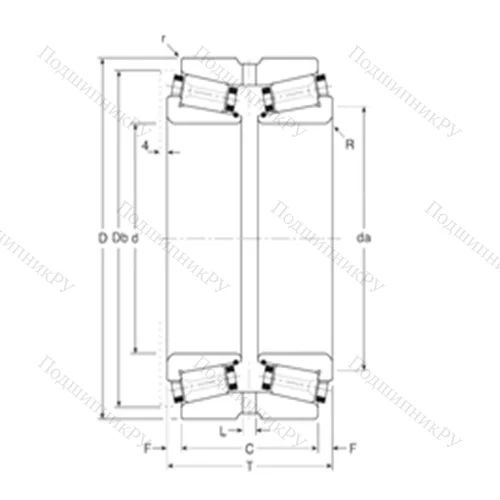 Подшипник роликовый радиально-упорный 110057X/110098XG от производителя  Gamet