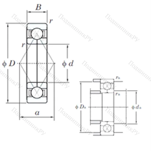 Подшипник шариковый радиально-упорный 6204BI