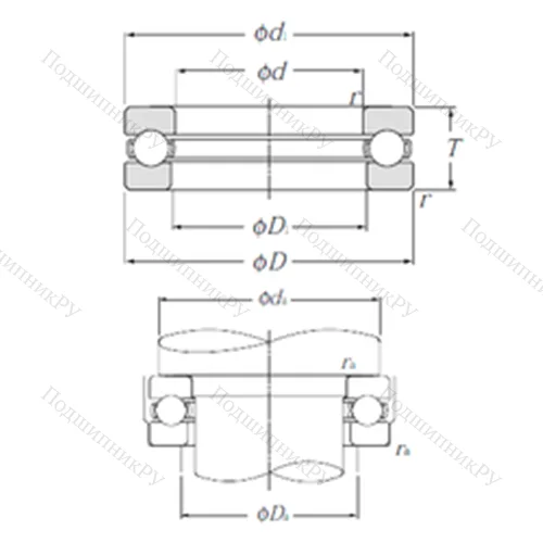 Подшипник шариковый упорный 51330