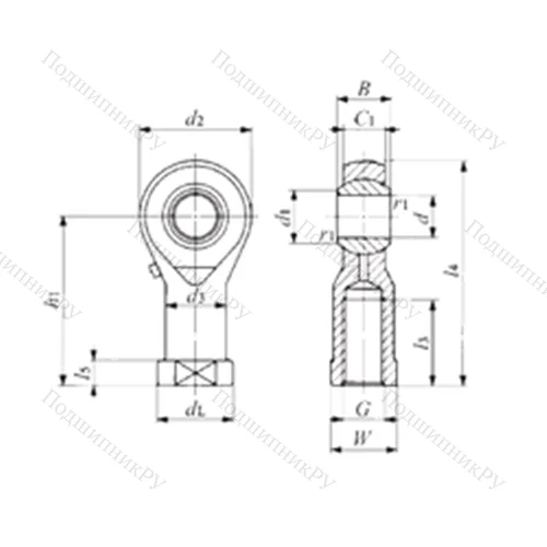 Подшипник скольжения сферический PHSA 6 от производителя  IKO