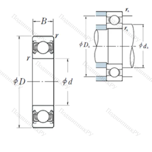 Подшипник шариковый радиальный 6306VV