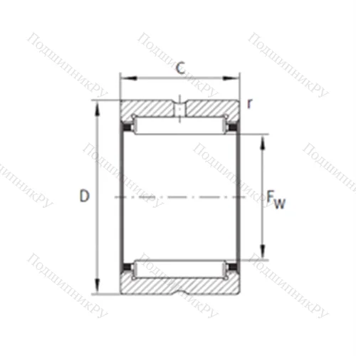 Подшипник игольчатый радиальный NK 12/12 XL