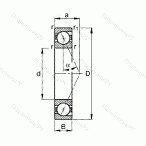 Подшипник шпиндельный B 7212-E-T-P 4S от производителя  FAG Подшипник шпиндельный B 7212-E-T-P 4S от производителя  FAG