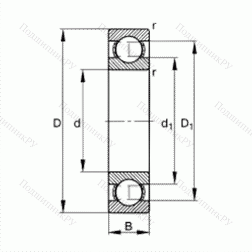 Подшипник шариковый радиальный 618/560-M от производителя  FAG Подшипник шариковый радиальный 618/560-M от производителя  FAG