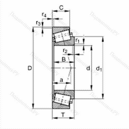 Подшипник роликовый конический 33010 от производителя  FAG