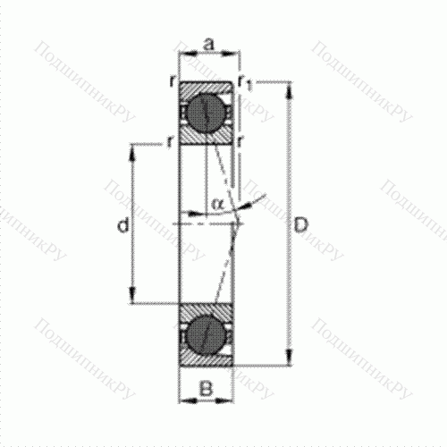 Подшипник шпиндельный HCB 7022-C-T-P 4S от производителя  FAG Подшипник шпиндельный HCB 7022-C-T-P 4S от производителя  FAG