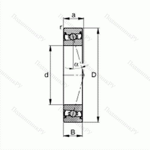 Подшипник шпиндельный HCS 71919-C-T-P 4S от производителя  FAG Подшипник шпиндельный HCS 71919-C-T-P 4S от производителя  FAG