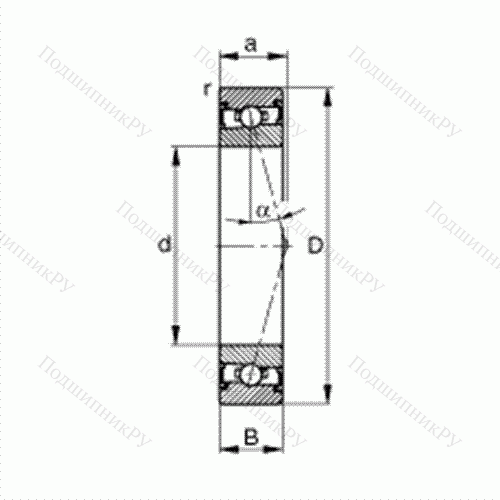 Подшипник шпиндельный HSS 71921-C-T-P 4S от производителя  FAG Подшипник шпиндельный HSS 71921-C-T-P 4S от производителя  FAG