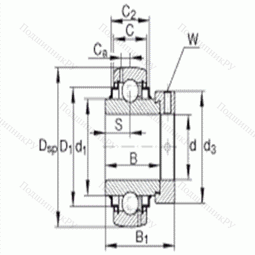 Подшипник шариковый закрепляемый G 1203-KRR-B-AS 2/V от производителя  INA Подшипник шариковый закрепляемый G 1203-KRR-B-AS 2/V от производителя  INA
