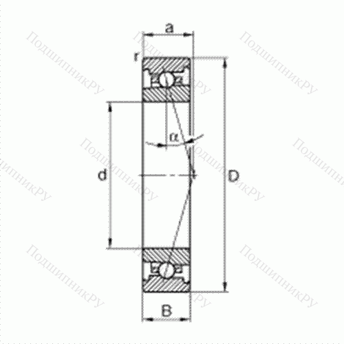 Подшипник шпиндельный HS 7020-C-T-P 4S от производителя  FAG Подшипник шпиндельный HS 7020-C-T-P 4S от производителя  FAG
