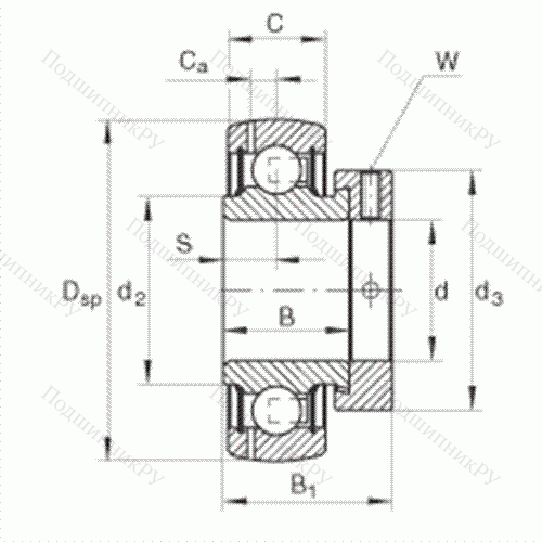 Подшипник шариковый закрепляемый GRAE 35-NPP-B-FA 125.5 от производителя  INA Подшипник шариковый закрепляемый GRAE 35-NPP-B-FA 125.5 от производителя  INA
